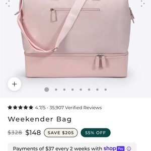 Nobl- brand new - Blush Pink Travel Weekender Bag - Spacious Two-Tone Carryall